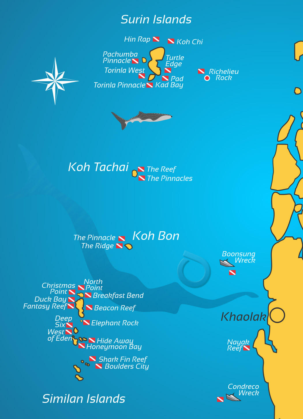 Sortie Journée Plongée Khao Lak - Excursions Iles Similan Richelieu Rock Surin